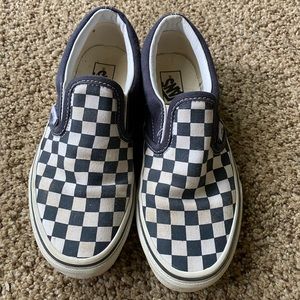 Navy/white check vans